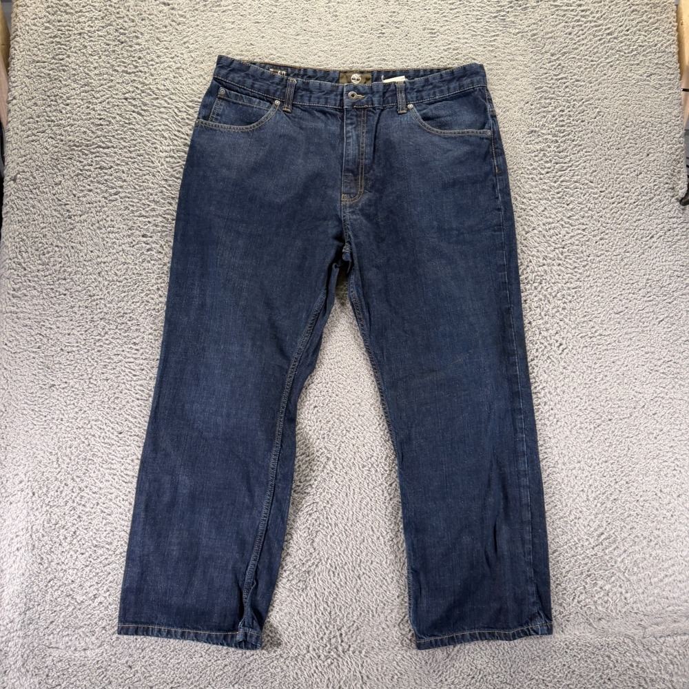 Timberland Jeans Men 40x30 Blue Cotton Denim Straight Travel Streetwear Workwear